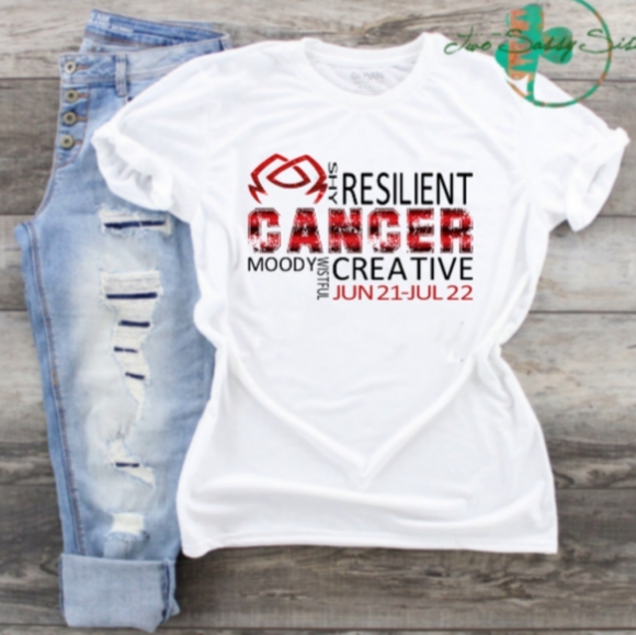 White Tee with Zodiac Design - Picture 1 of 10